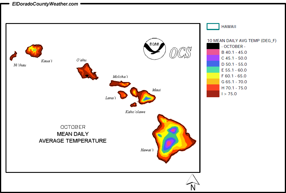 Hawaii October Annual Mean Daily Average Temperature